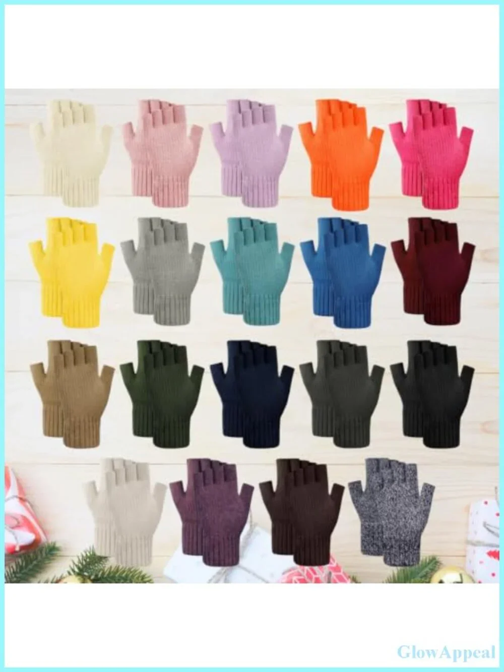 Winter Fingerless Gloves for Men Women Warm Knitted Half Finger Driving Working